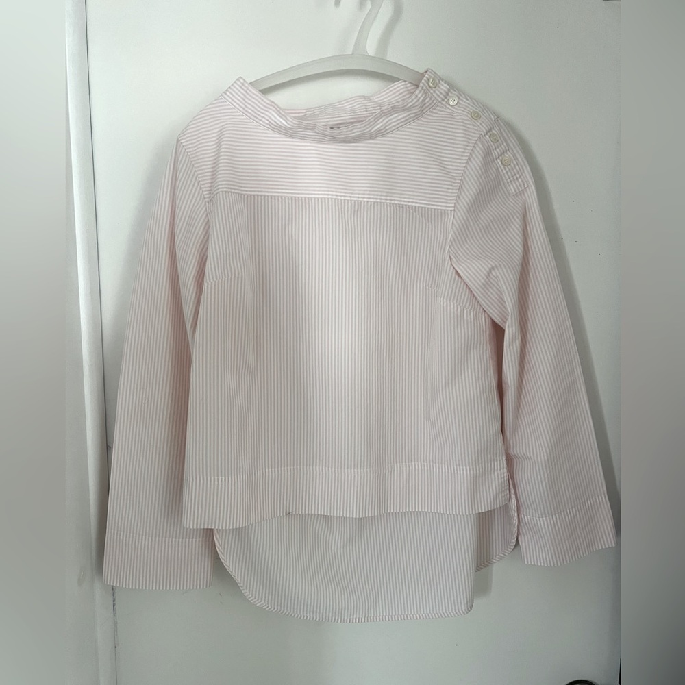 J Crew Pink/White Striped top size 4